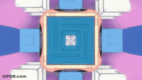 A Blue Square With A White Circle In The Center GIF