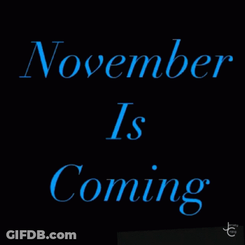 A Blue Square With White Letters That Say Vote GIF