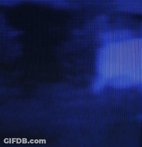 A Blue Striped Background With A Shadow Of A Person Behind It . GIF
