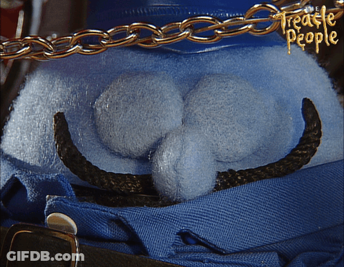 A Blue Stuffed Animal With The Words Treacle People On It GIF
