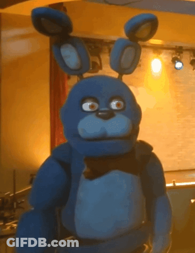 Blue Stuffed Bunny With Bow Tie GIF