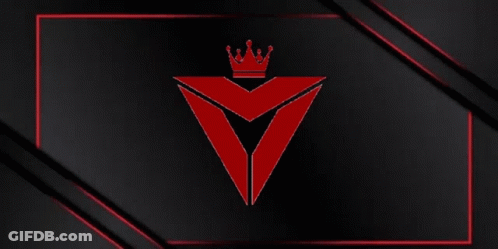 A Blue Triangle With A Crown On Top Of It On A Black Background GIF
