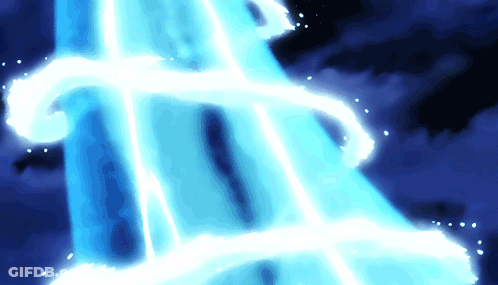A Blue Waterfall With A Dark Background GIF