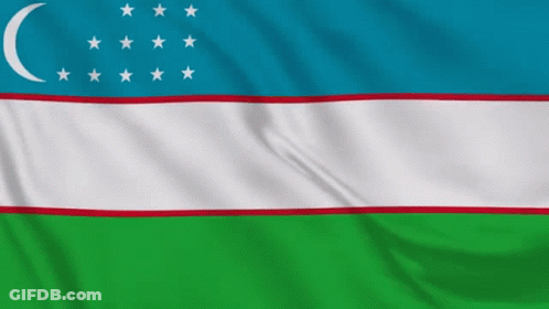 A Blue White And Green Flag With A Crescent Moon And Stars On It GIF