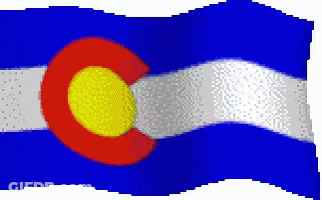 A Blue White And Red Flag With A Yellow C In The Middle GIF