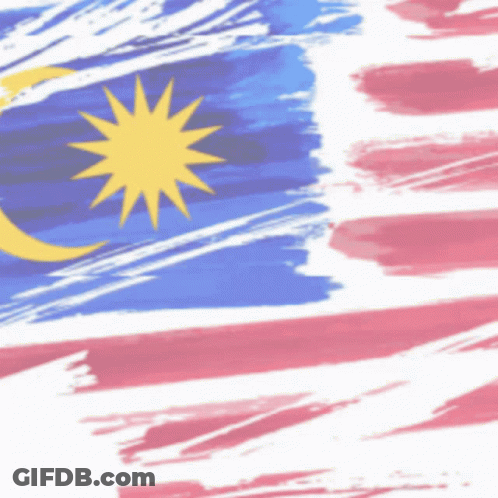 A Blue White And Red Flag With A Yellow Star And A Yellow Crescent Moon GIF