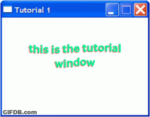 A Blue Window With The Words This Is The Tutorial Window Written On It GIF