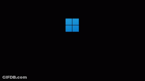 A Blue Windows Logo Is Displayed On A Black Background GIF
