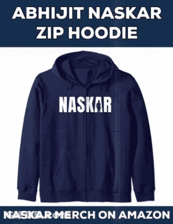 A Blue Zip Up Hoodie With The Name Naskar On It GIF