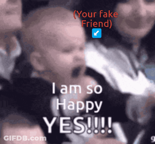A Blurred Image Of A Baby With The Words " I Am So Happy Yes " GIF