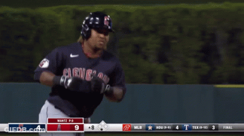 A Blurred Image Of A Baseball Player With The Number 18 On His Jersey GIF