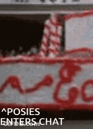 A Blurred Image Of A Candy Cane With The Words " Apostles Enters Chat " GIF