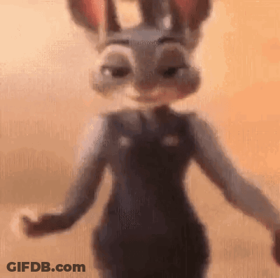 A Blurred Image Of A Cartoon Character , Judy Hopps , From Zootopia . GIF
