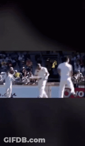 A Blurred Image Of A Cricket Game With The Word Vodafone Visible GIF