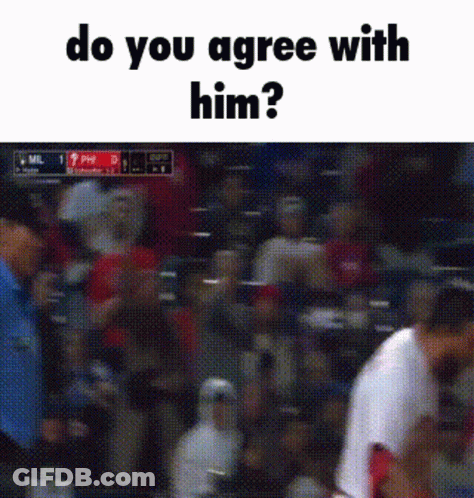 A Blurred Image Of A Crowd With The Words " Do You Agree With Him " GIF