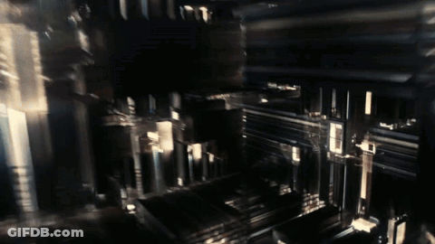 A Blurred Image Of A Dark Room With The Number 0 On The Wall GIF