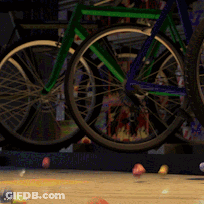 A Blurred Image Of A Disney Pixar Bicycle GIF