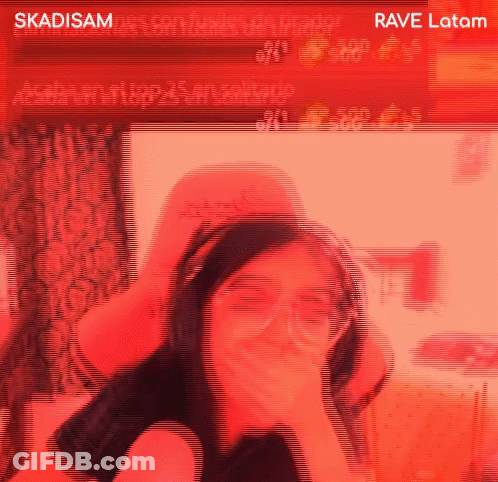 A Blurred Image Of A Girl With The Words Skadisam And Rave Latam Visible GIF