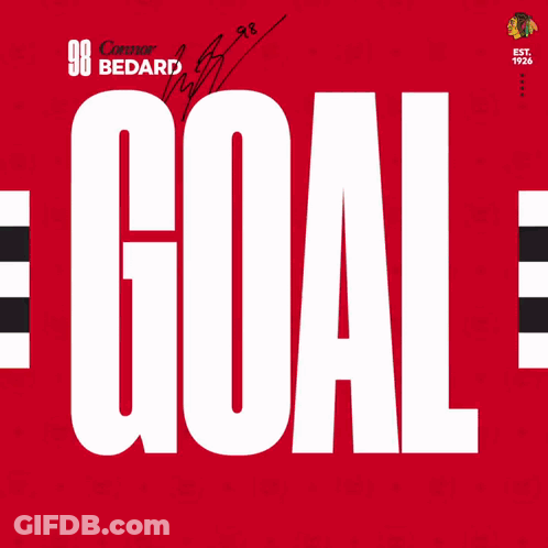 A Blurred Image Of A Hockey Player With The Word Goal On It GIF