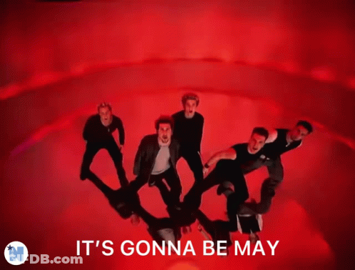 A Blurred Image Of A Man Dancing With The Words It 'S Gonna Be May GIF