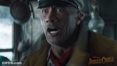 A Blurred Image Of A Man With A Bandage On His Head From The Jungle Cruise GIF