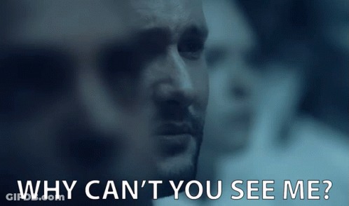 A Blurred Image Of A Man With The Words Why Can T You See Me GIF
