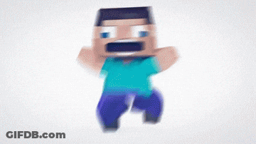 A Blurred Image Of A Minecraft Character Jumping In The Air GIF
