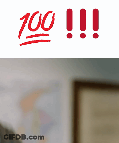 A Blurred Image Of A Person Next To A Sign That Says 100 !!! GIF