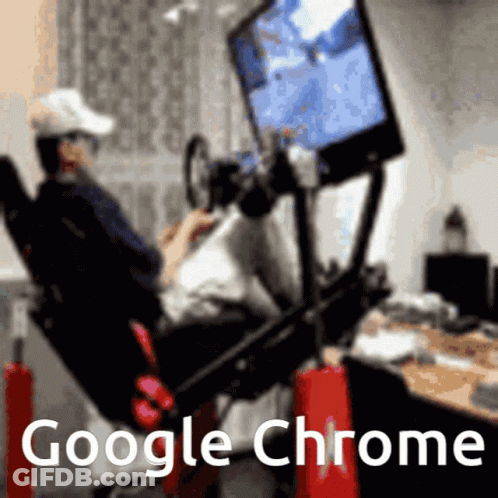 A Blurred Image Of A Person Playing A Video Game With The Words Google Chrome Visible GIF