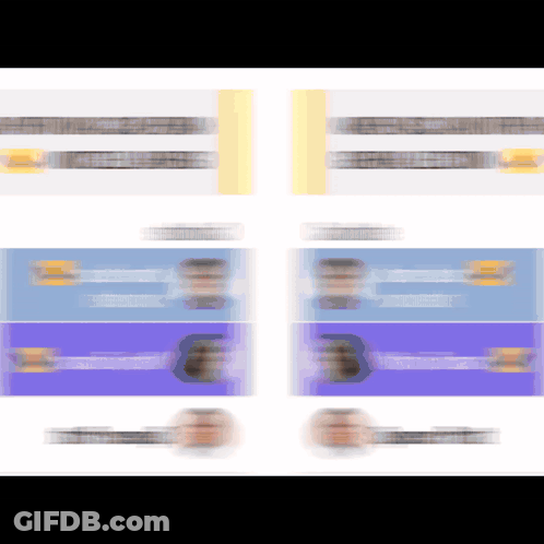 A Blurred Image Of A Person 'S Face With A Blue And Yellow Background GIF