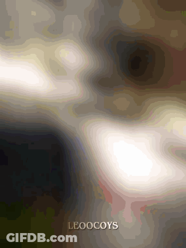 A Blurred Image Of A Person 'S Face With The Word Leoocoys On The Bottom Right GIF