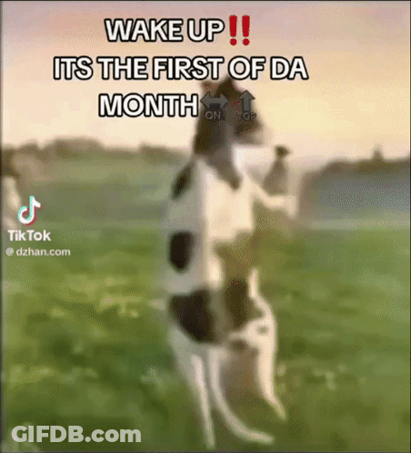 A Blurred Image Of A Person Standing In A Field With The Caption " Wake Up " GIF