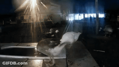 A Blurred Image Of A Person Standing In Front Of A House GIF
