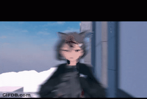 A Blurred Image Of A Person With Cat Ears GIF