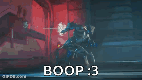 A Blurred Image Of A Person With The Words Boop : 3 On The Bottom GIF