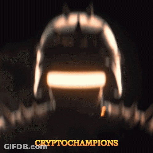 A Blurred Image Of A Person With The Words Cryptochampions On The Bottom GIF