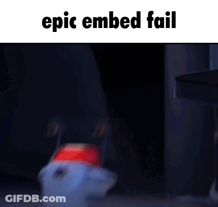 A Blurred Image Of A Person With The Words Epic Embed Fail Written On It . GIF