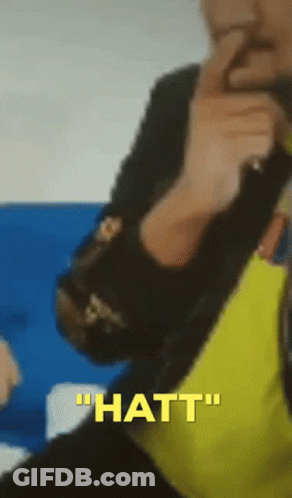 A Blurred Image Of A Person With The Words " Hatt " On The Bottom Right GIF