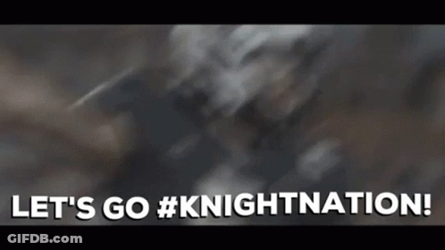 A Blurred Image Of A Person With The Words `` Let 'S Go #Knightnation ! '' GIF