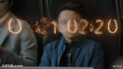 A Blurred Image Of A Person With The Year 2018 Written On Their Face GIF