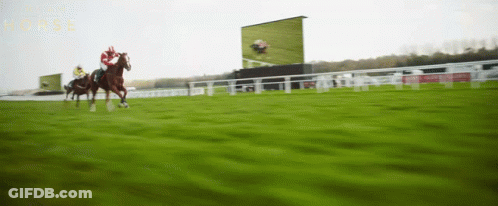A Blurred Image Of A Race Track With The Word Horse On The Bottom GIF