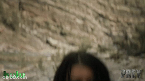 A Blurred Image Of A Woman With The Word Prey On The Bottom Right GIF