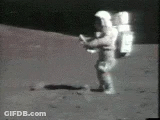 A Blurred Image Of An Astronaut On The Moon GIF
