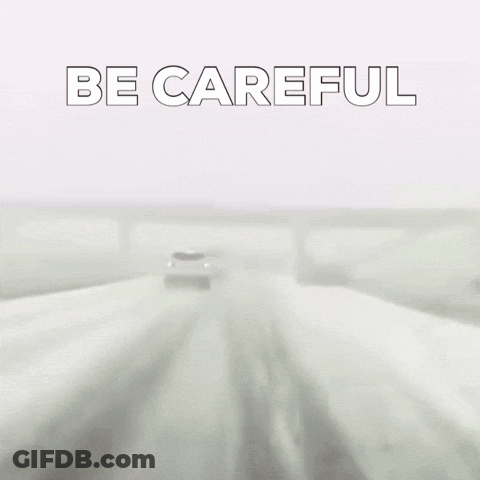 A Blurred Image Of Cars Driving On A Highway With The Words Be Careful On The Bottom GIF