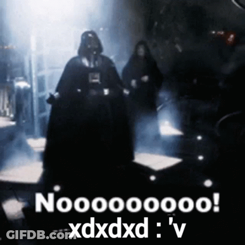 A Blurred Image Of Darth Vader With A Caption That Says Nooooooo ! Xdxdxd : V GIF