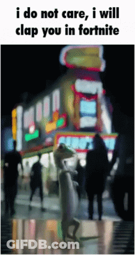 A Blurred Image Of People Walking Down A Street With The Caption I Do Not Care , I Will Clap You GIF