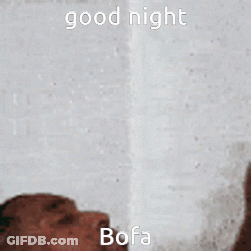 A Blurred Image With The Words " Good Night Bofa " GIF