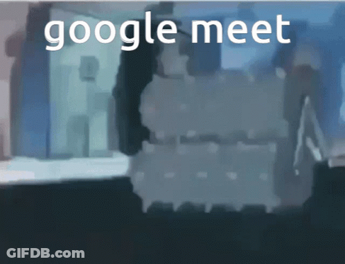 A Blurred Image With The Words Google Meet Written In White GIF