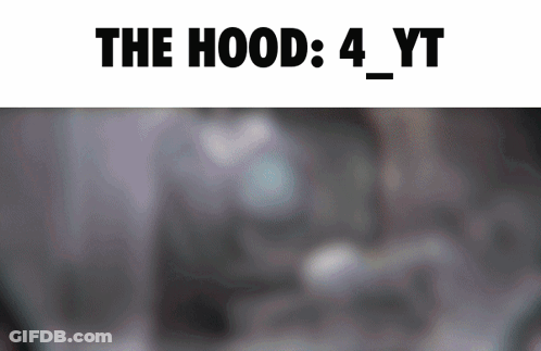 A Blurred Image With The Words " The Hood 4 Yt " On It GIF