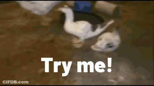 A Blurred Image With The Words Try Me In White Letters GIF